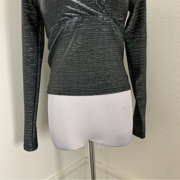 Vintage Moda International 90s Y2k Metallic Silver Lurex long sleeve top - Picture 11 of 15